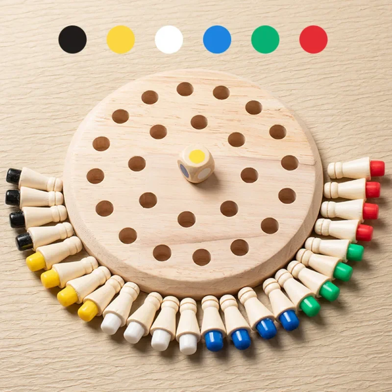 Board Game With Questions - 1 szt. Drewniana gra pamięciowa z