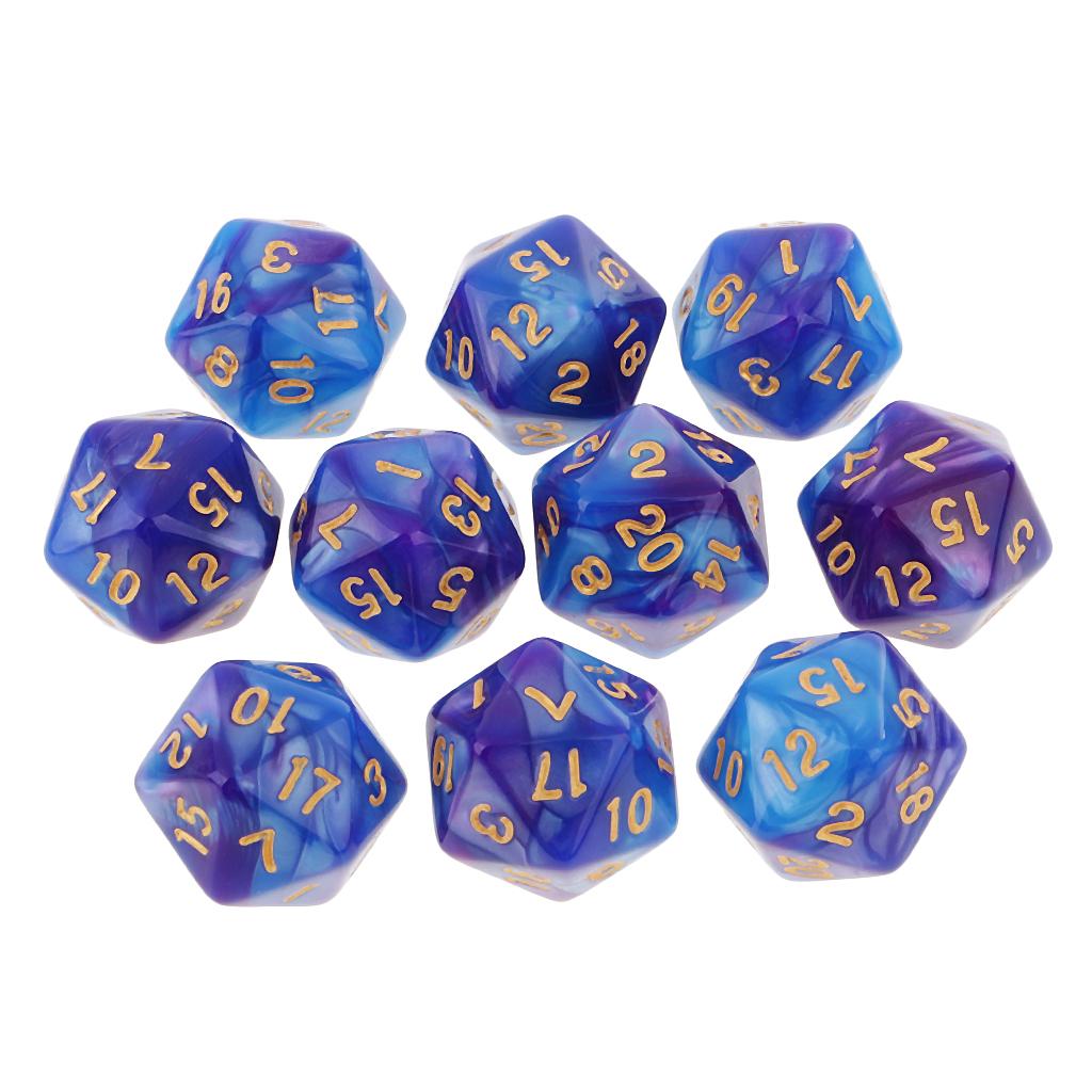 Board Game Digital - 10 sztuk wielościenne 20-stronne kostki D20