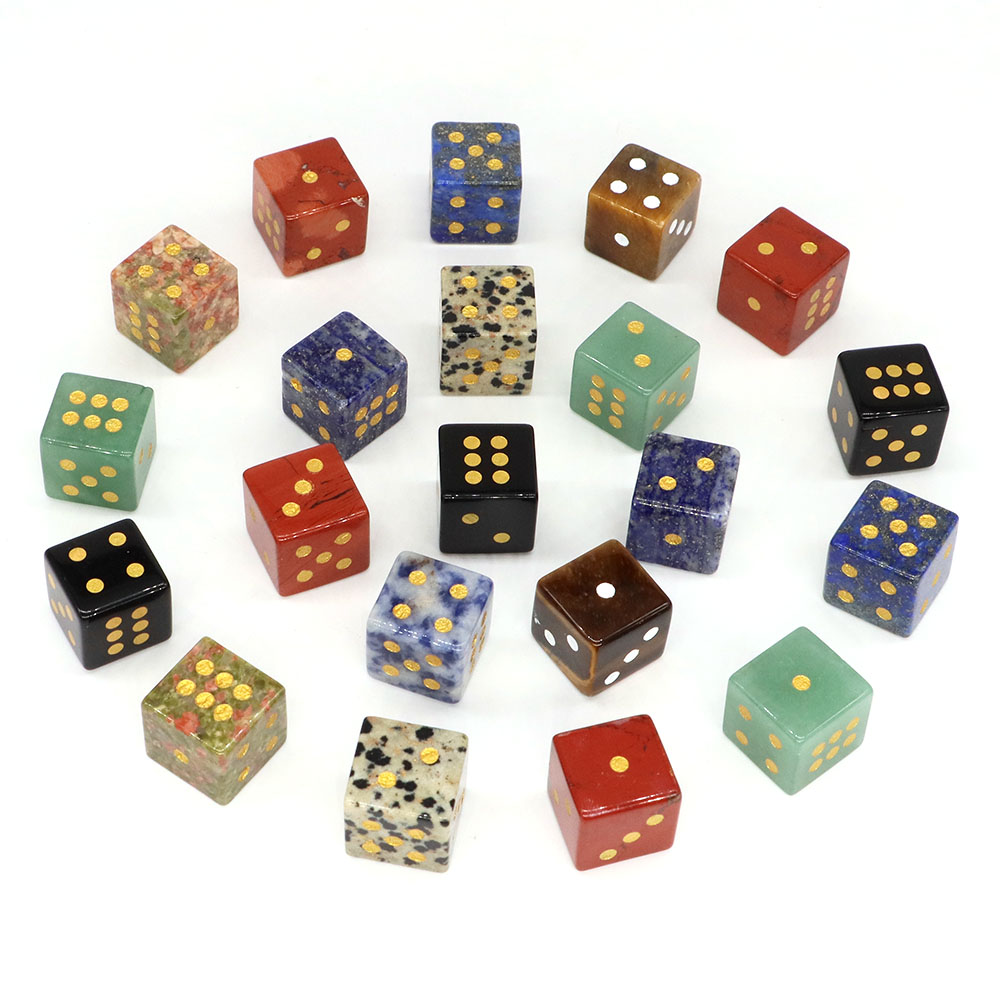 Board Game Digital - 15mm Naturalne Kamienne Sześciościenne Kostki Cyfrowe